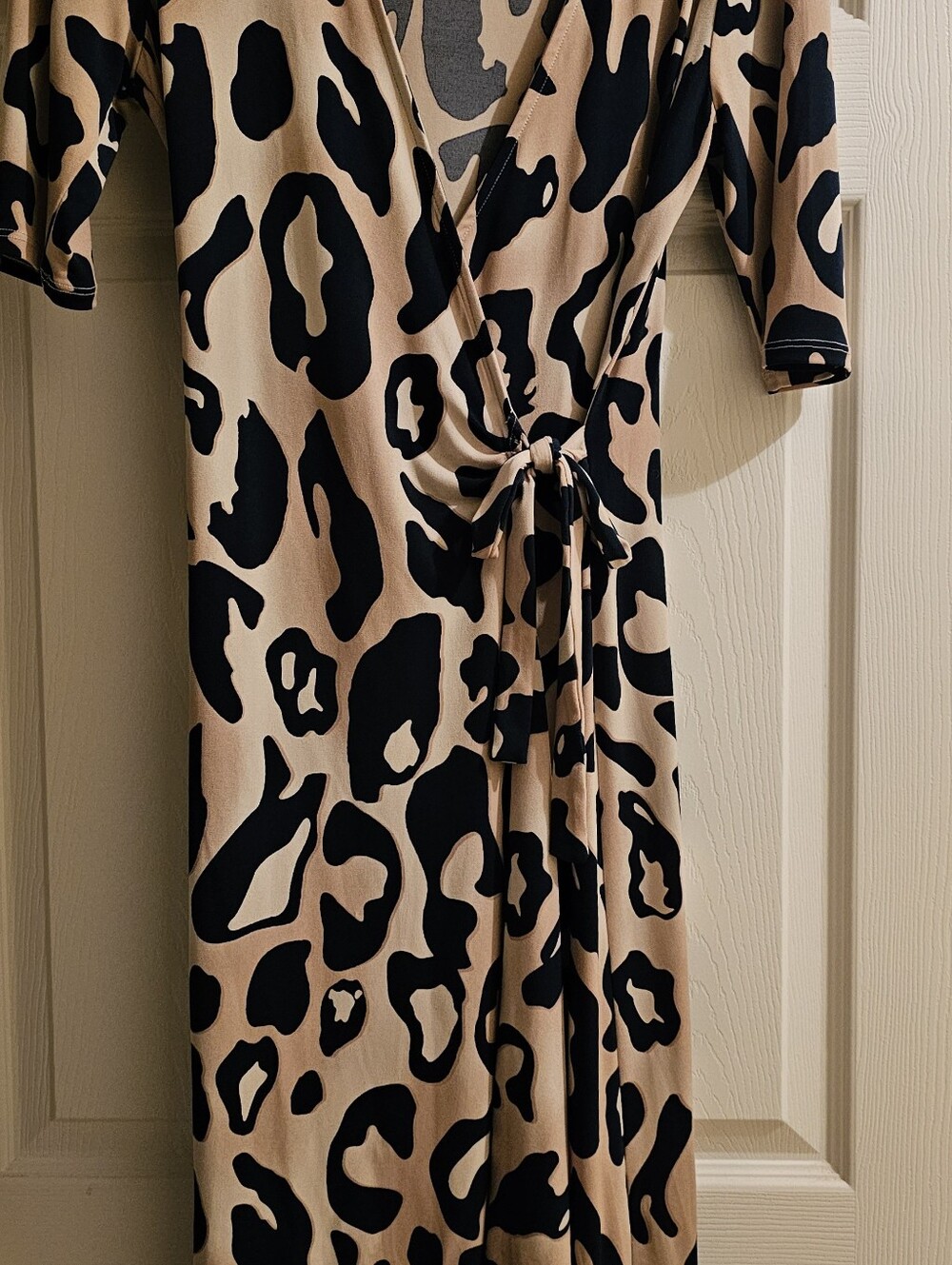 Merona Beige and Navy Animal print Dress - Picture 3 of 6